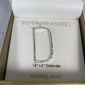 Silver Treasures Sterling Silver 16" + 2” Extender Initial "D" Necklace Pendant